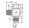 203006 Male to Female Pipe to Male JIC Tee